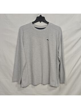 Tommy Bahama Men's XL Gray Waffle-Knit Pullover Sweater Polyester Rayon